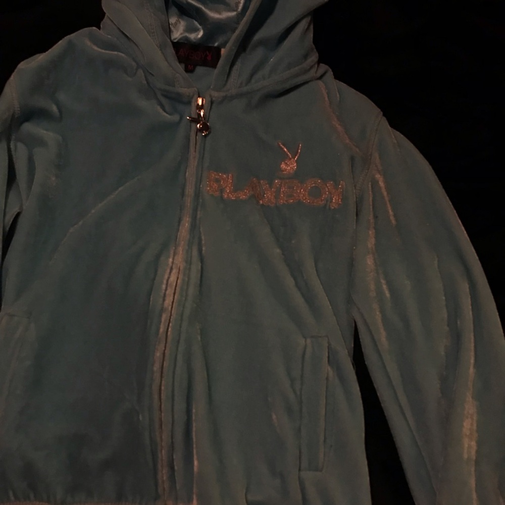 PLAYBOY Teal Plush Hoodie
